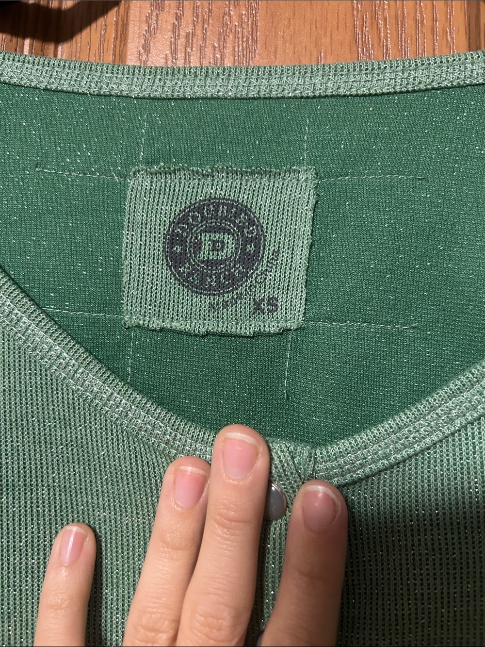 Double D Ranch Green Sparkle Long-Sleeve Henley - Picture 2 of 7